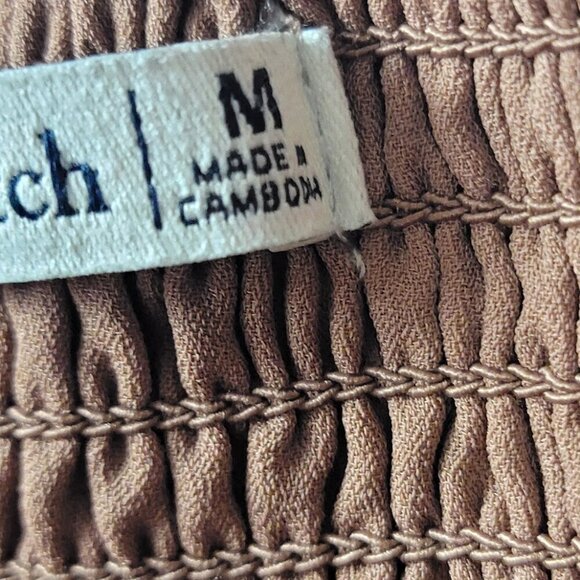 Abercrombie & Fitch Women's Brown Twist Front / Flutter Sleeve Top - Picture 4 of 9